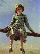 Ilya Yefimovich Repin Dragonfly. Portrait of Vera Repina oil painting reproduction